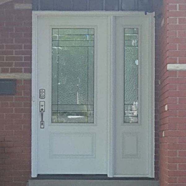 Single Black Entry Door With Sidelites Replacement In North York