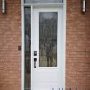 White Steel Door with Sidelite and Transom