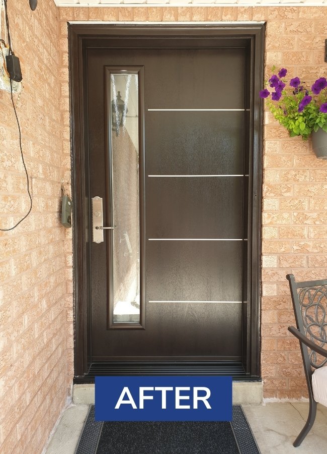 After image from a brown fiberglass entry door project in Richmond Hill.
