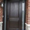 dark brown fiberglass door with sidelites
