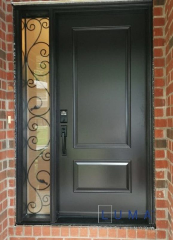 Dark Grey Steel Front Door with One Sidelite ☑️ Luma