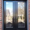 double steel front door with glass insert