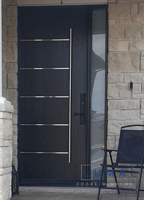 modern fiberglass door with 4 aluminium inserts