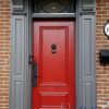 custom red fiberglass entry door