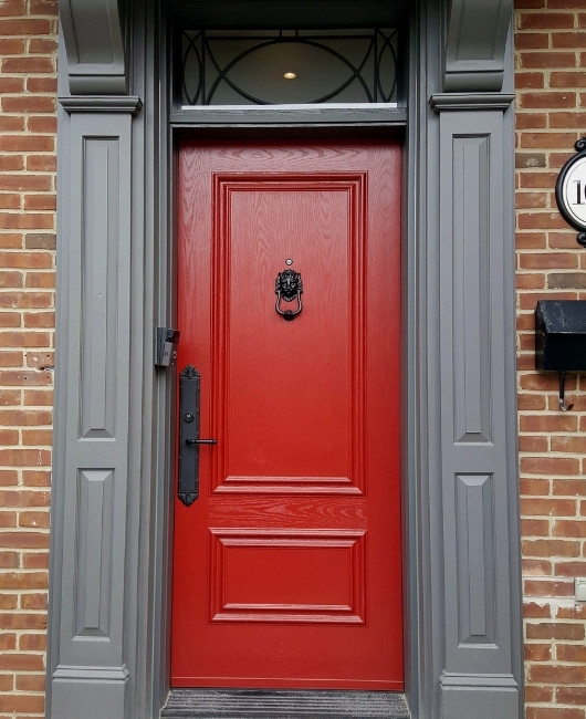 Red Fiberglass Entry Door for Sale
