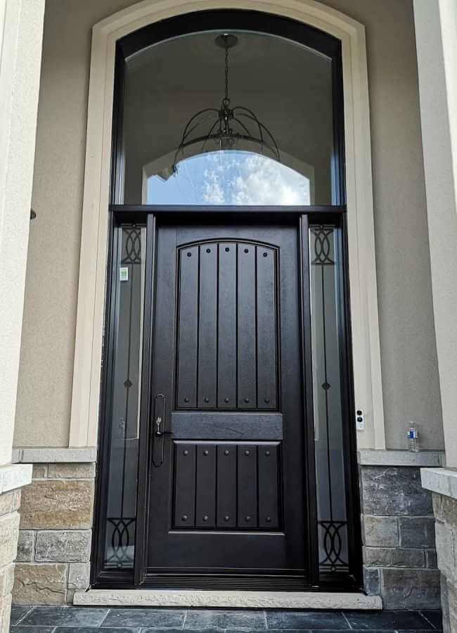 black fiberglass entry door replacement in Stouffville