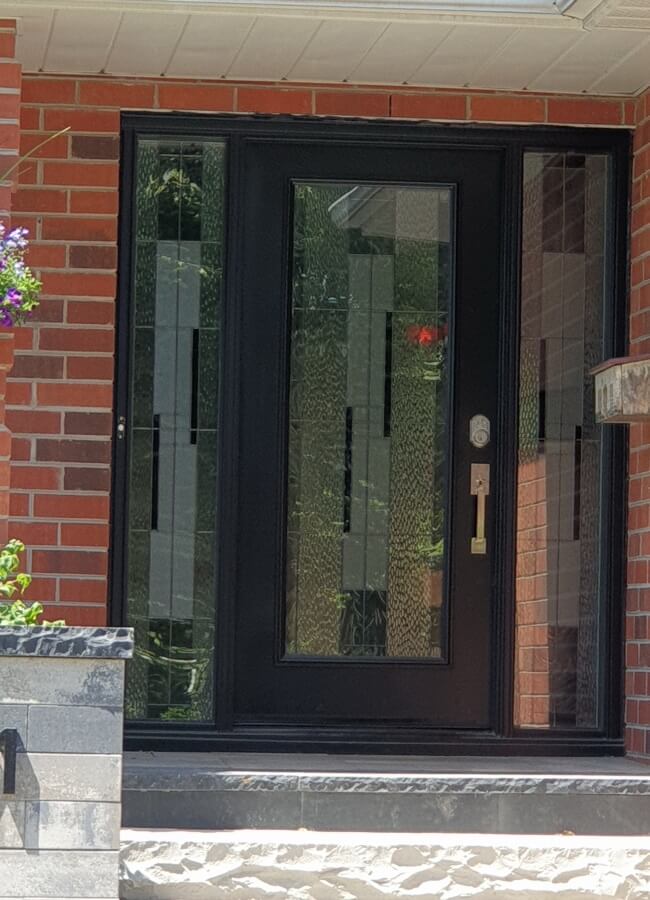black steel entry door replacement in Caledon