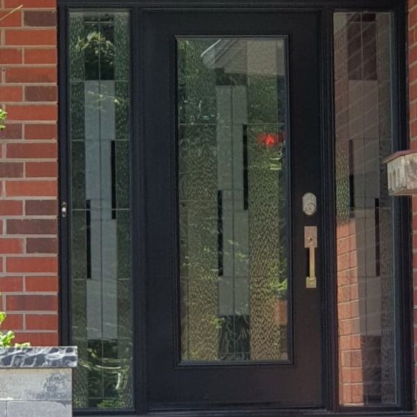 black steel front door replacement in caledon