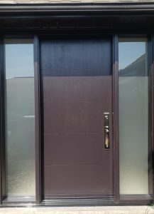 brown steel entry door replacement in Oakville