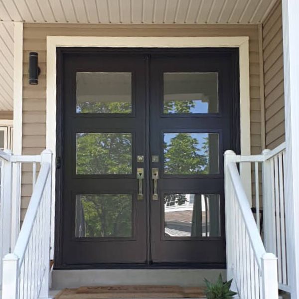 brown steel entry doors replacement in milton