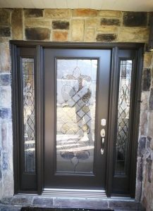 dark brown steel entry door replacement in Kitchener