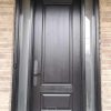 Fiberglass Door system_Single 8 foot tall 2 panel door slab, direct privacy glass sidelites and matching transom