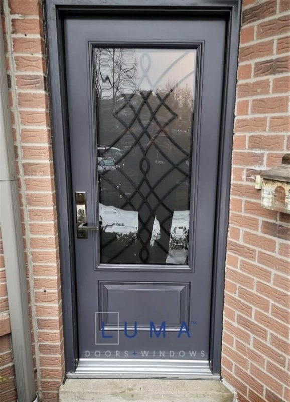Steel Door with Wrought Iron Glass Design ☑️ Steel Entry Door