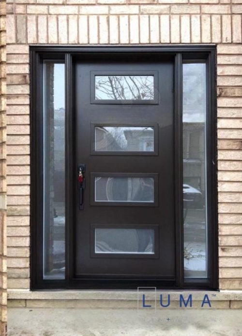 black steel door double sidelites