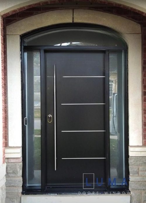 steel black door transom sidelites modern