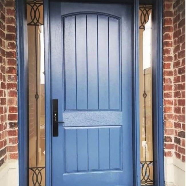 blue fiberglass doors