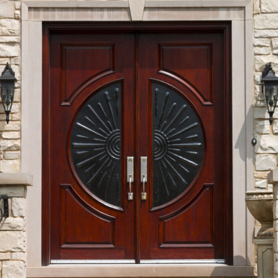 burgundy fiberglass door