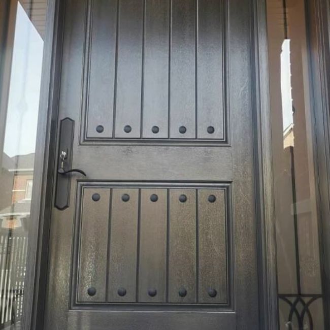 dove grey fiberglass doors