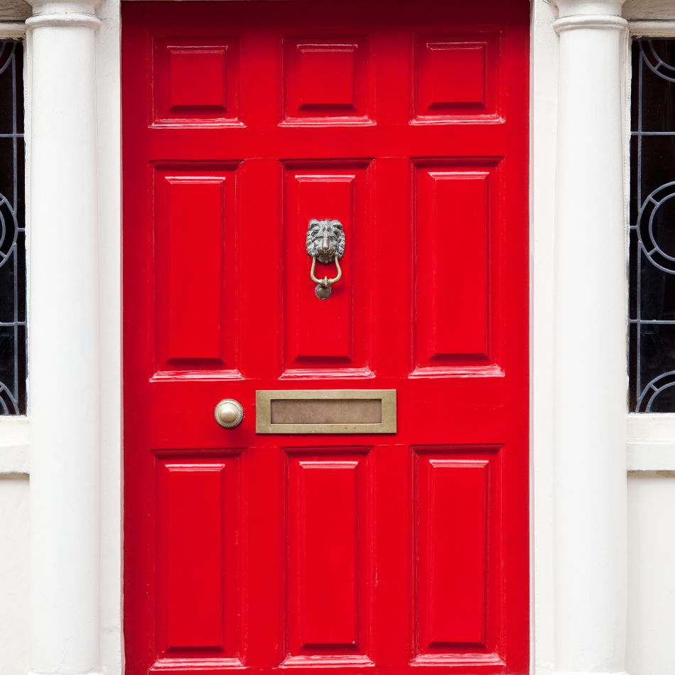 fiberglass door red