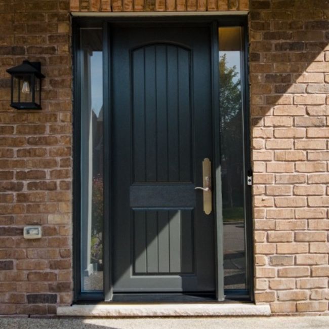 slate grey fiberglass doors