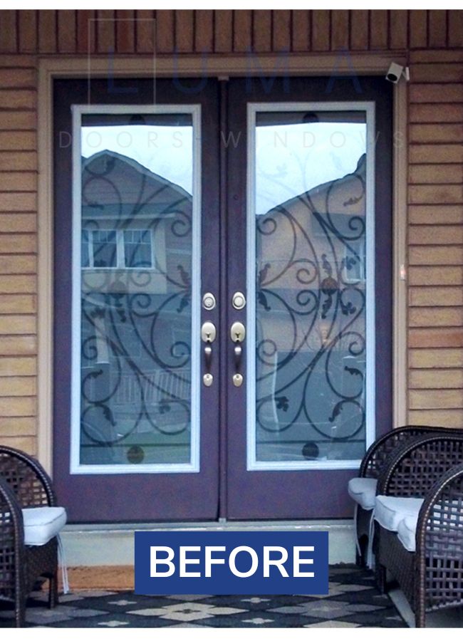 textured front door before