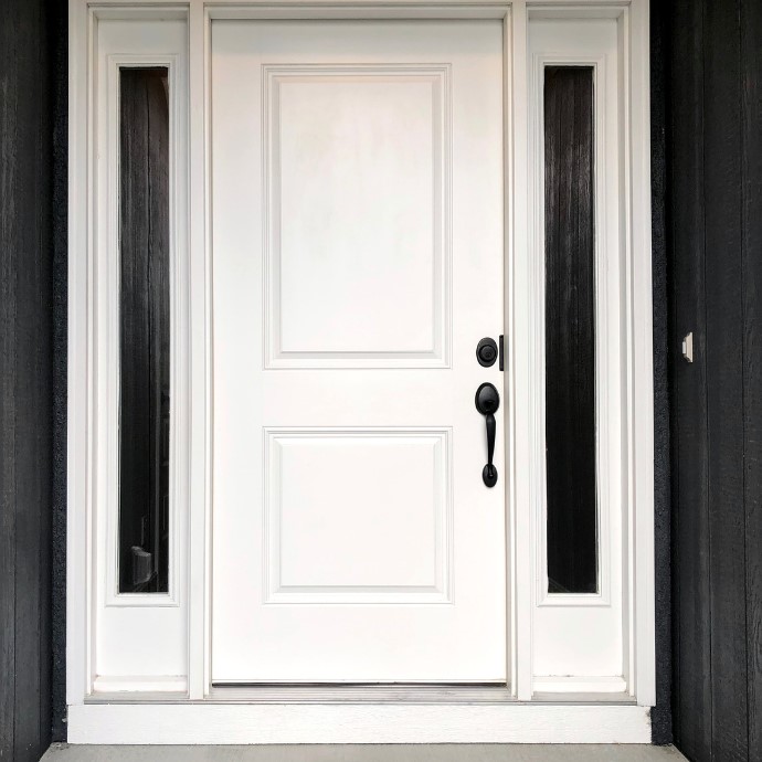 white front door