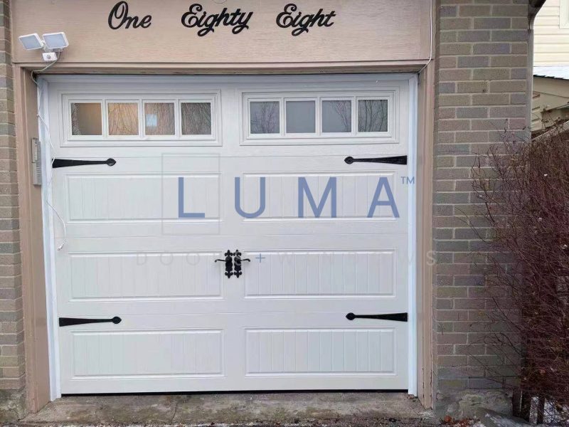 Luma barn style grey garage doors