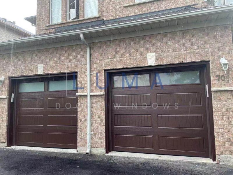 Luma dark brown garage doors