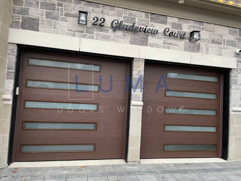 Luma dark brown garage doors long slim inserts