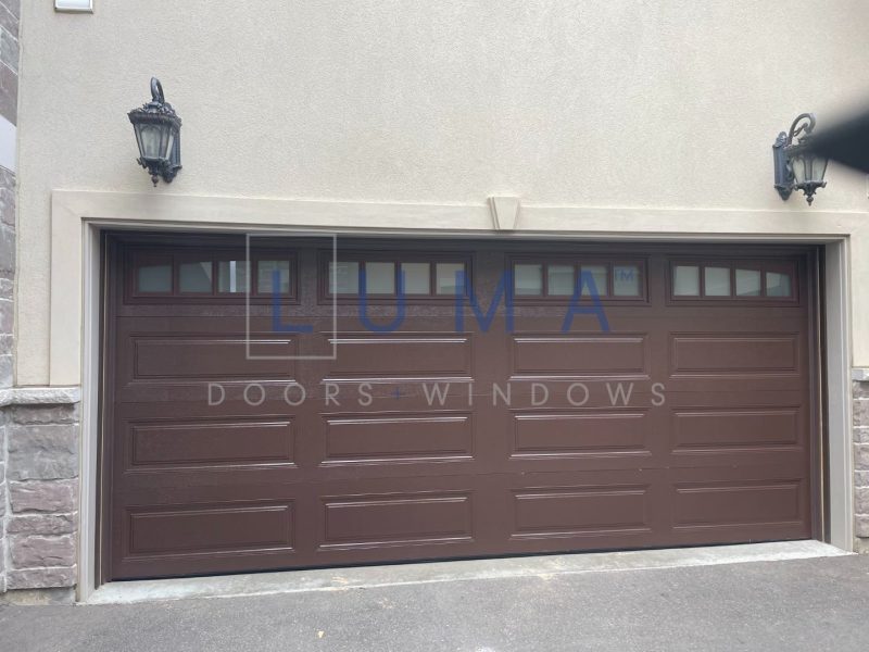 Luma double garage door top windows