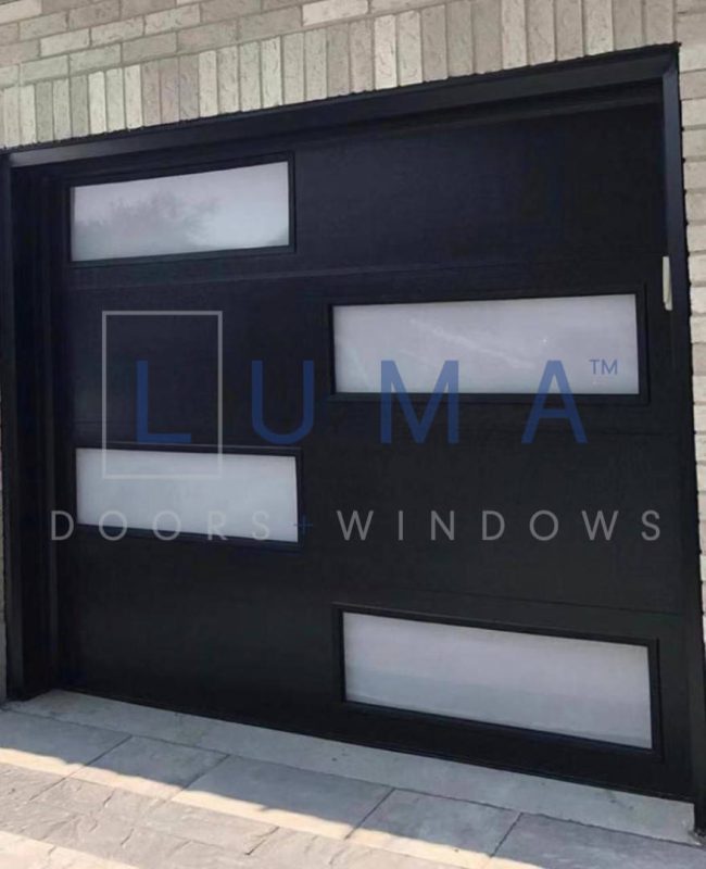 Luma garage doors black side to side windows