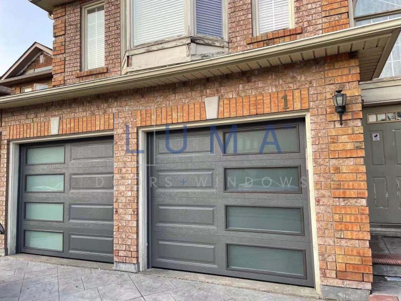 Luma modern grey garage doors side windows