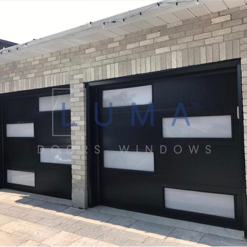 Luma side to site window opening garage doors
