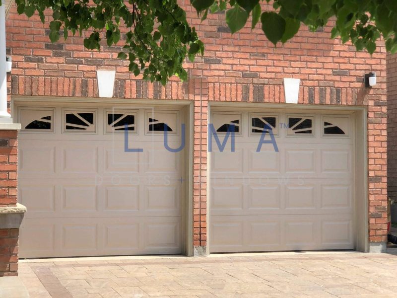 Luma traditional beige garage doors single