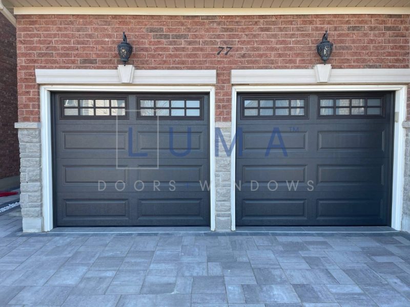Luma traditional garage doors top windows