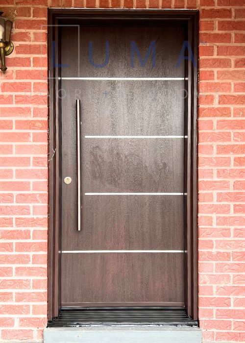 black door with sidelights