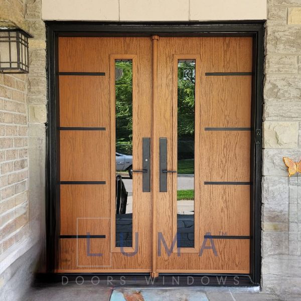 brown double fiberglass doors in vaughan