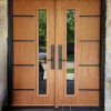 brown fiberglass double door