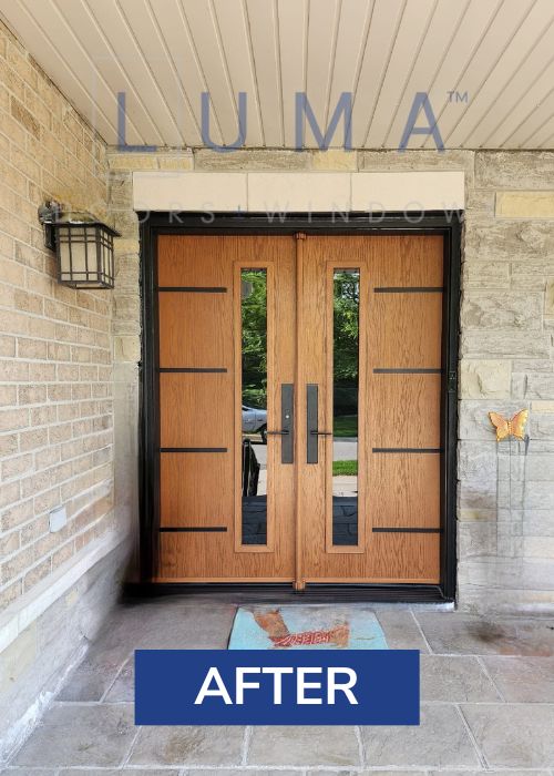 brown fiberglass double doors in vaughan