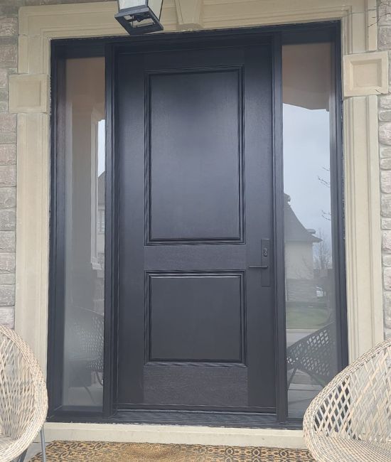 installing black fiberglass door in mississauga
