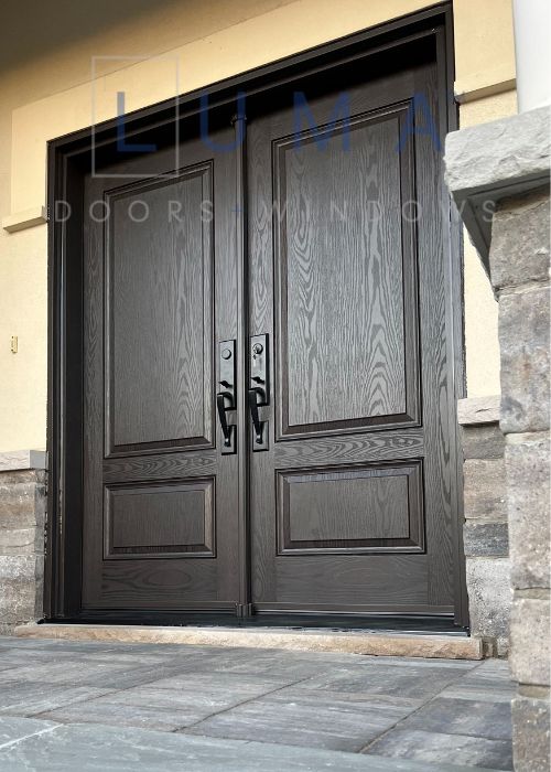 black door with sidelights
