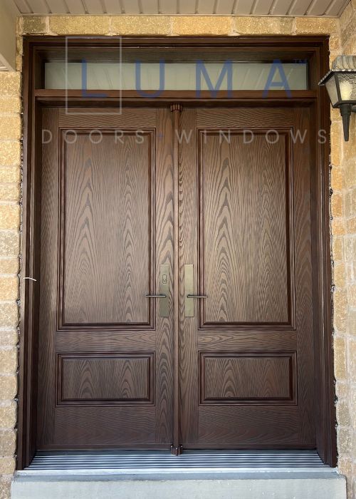 Modern-Brown-fiberglass-double-door-with-transom