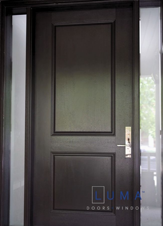 fiberglass door with double glass sidelites