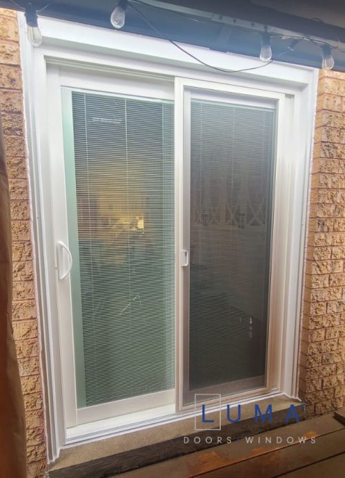 white sliding patio door