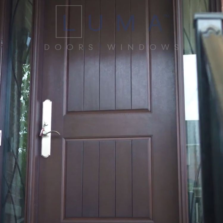 modern brown fiberglass front door