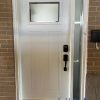 Classic white steel entry door