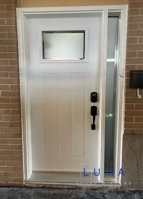 Classic white steel entry door