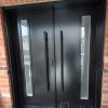 Exterior Steel Double Door with Privacy Glass Units