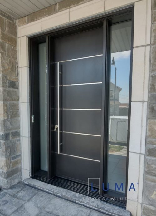 Modern Black Steel Entry Door