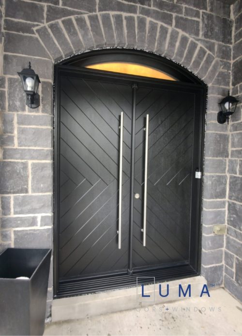 fiberglass door with arched transom